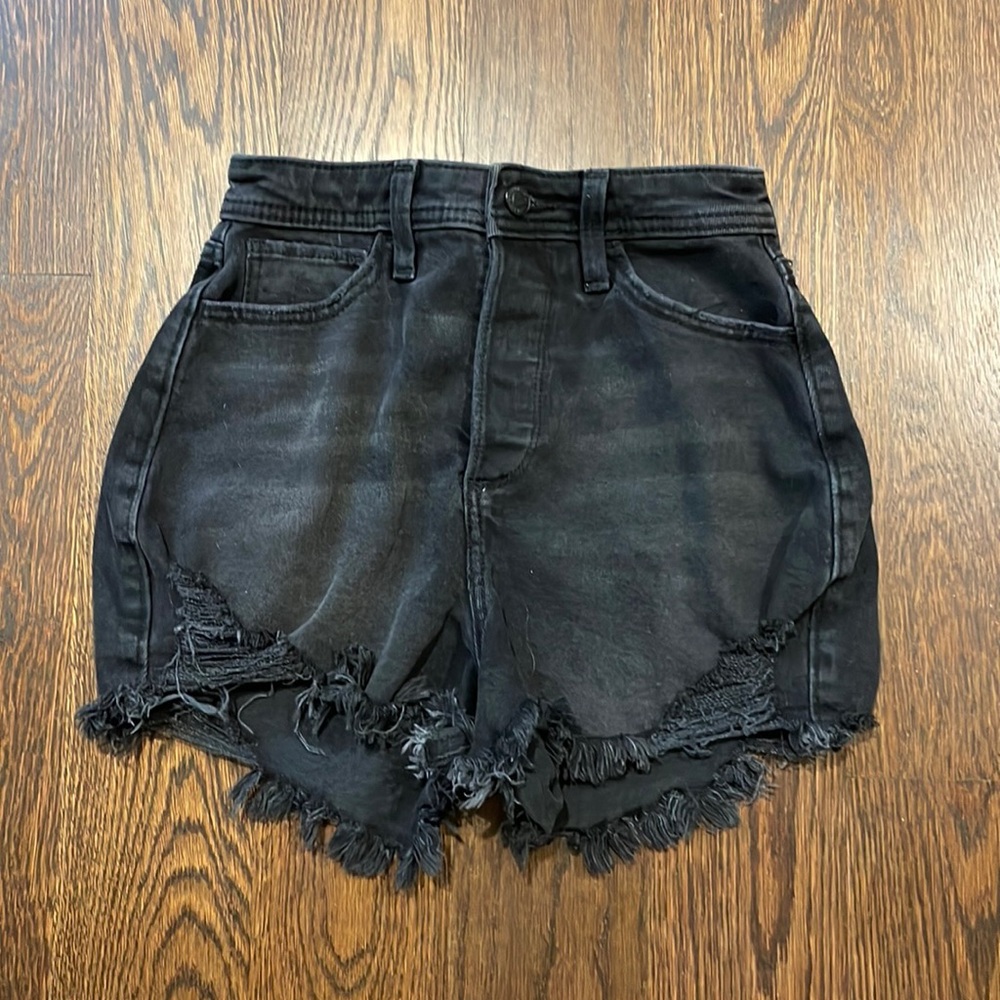 Hollister Black  High Rise Jean Shorts